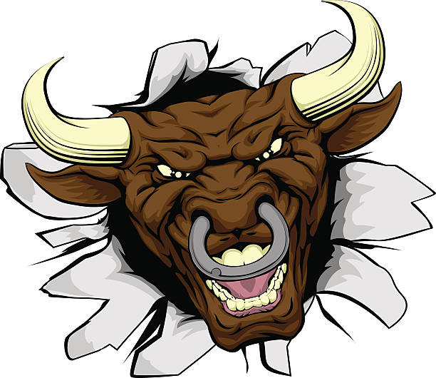 ブルマスコットブレイクスルー  - texas longhorn cattle horned bull long点のイラスト素材／クリップアート素材／マンガ素材／アイコン素材