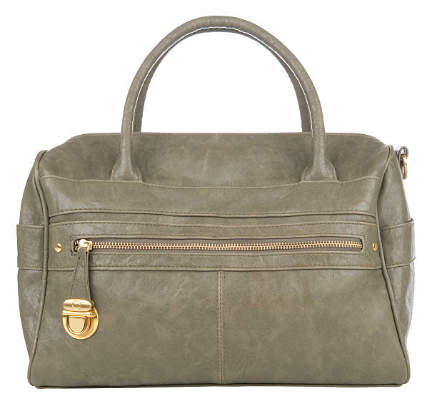istock green leather woman bag on white 475452158