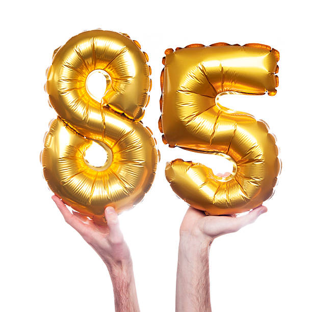 istock Gold number 85 balloons 475455958
