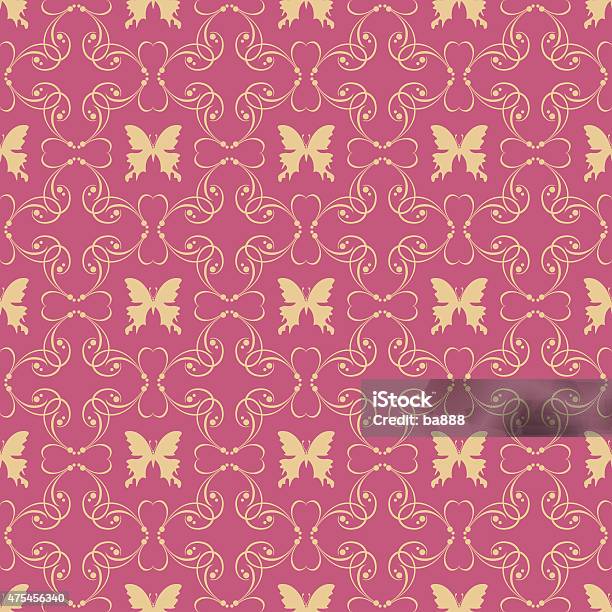 Retro Wallpaper Seamless Pattern Stock Illustration - Download Image Now - 2015, Abstract, Art