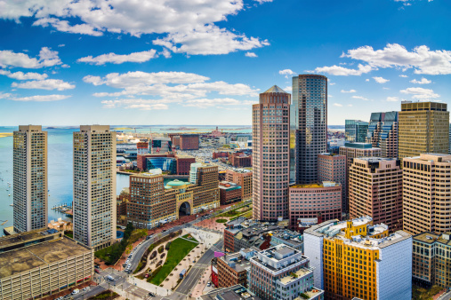 Boston, Massachusetts aerial view and skyline