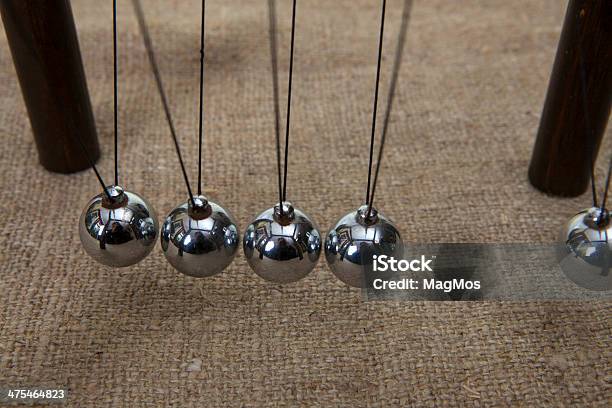 Newtons Pendulum Stock Photo - Download Image Now - Activity, Aluminum, Black Color