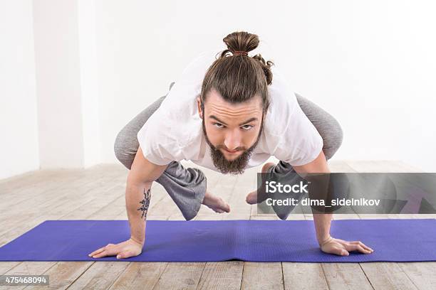 Yoga Concept With Young Man Stock Photo - Download Image Now - 2015, Activity, Adult