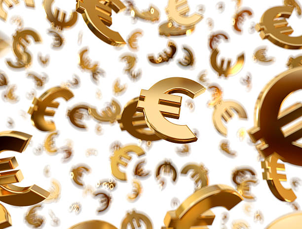 istock Golden euro signs raining. 475469463
