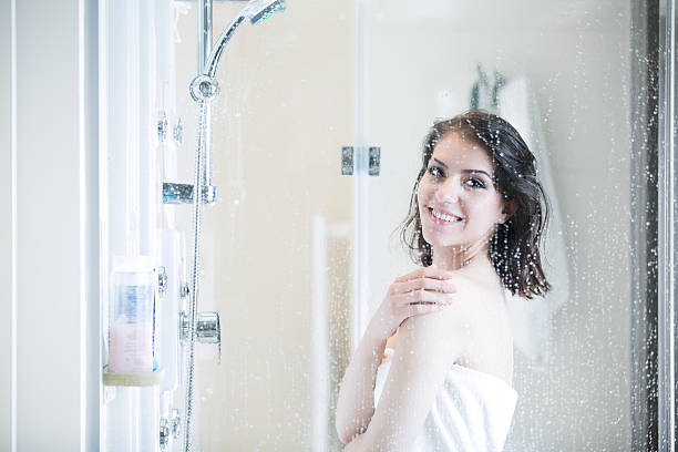 istock Using douche shower gel,body lotion..Depilation and anticellulite treatment. 475471332