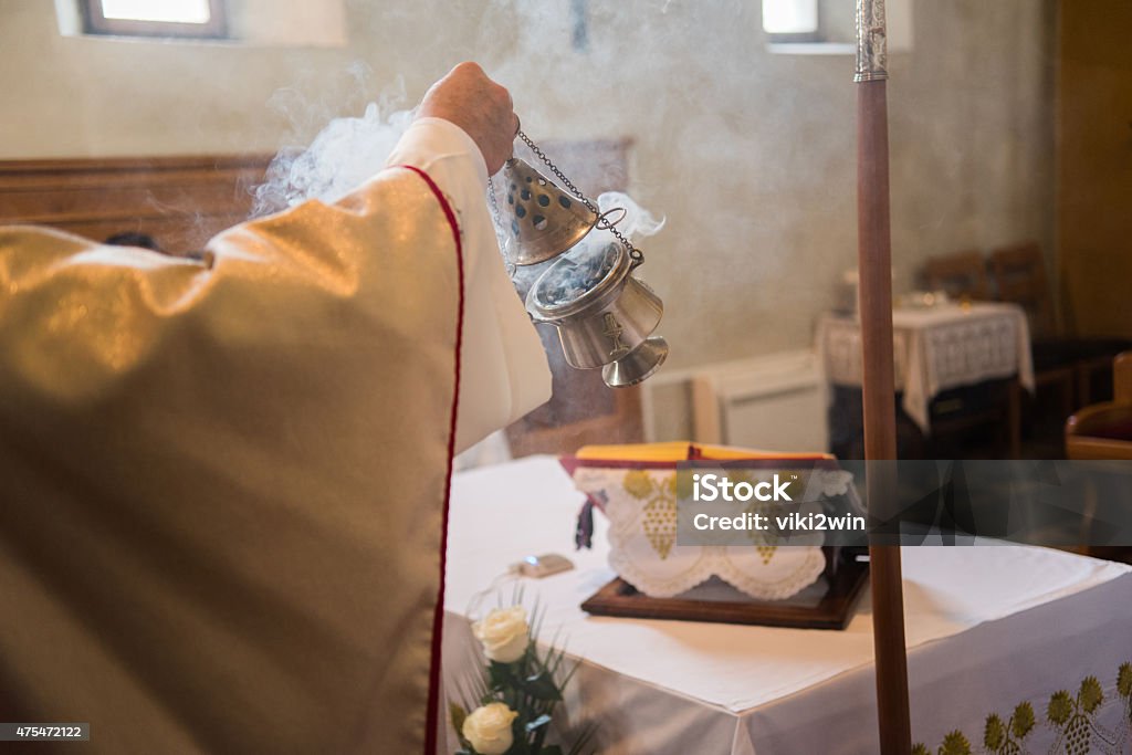 Incense during Mass Incense during Mass at the altar Incense Stock Photo