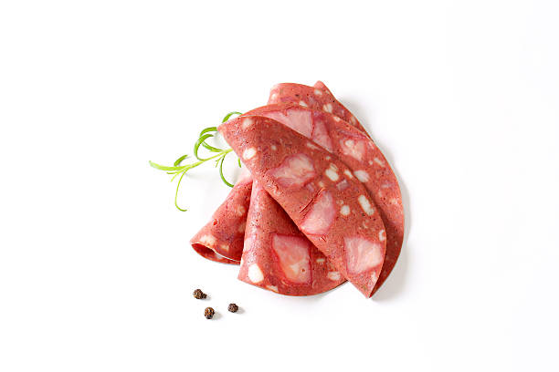 headcheese スライス数 - thin portion salami meat ストックフォトと画像
