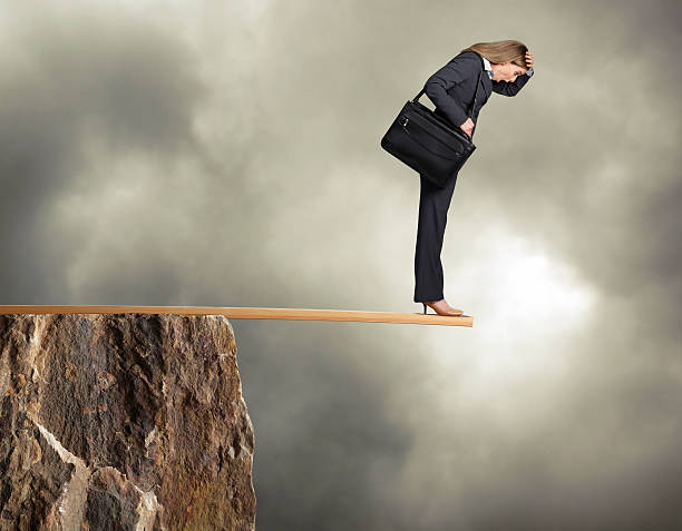 Businesswoman Walking the Plank