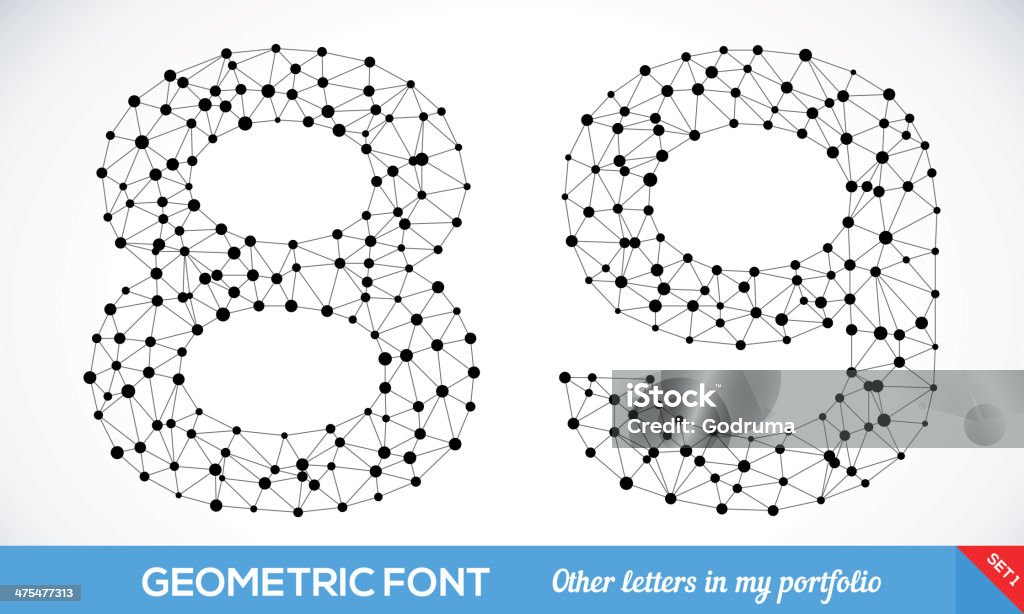 Geometrische type schrift - Lizenzfrei Abstrakt Vektorgrafik