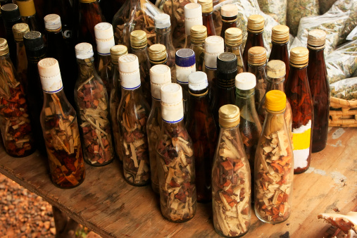 Display of bottles with \