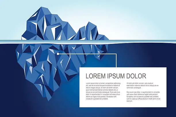 Vector illustration of Vector - Landscape with iceberg