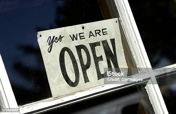 Open Sign Stock Photo - Download Image Now - Open Sign, Announcement Message, Cafe