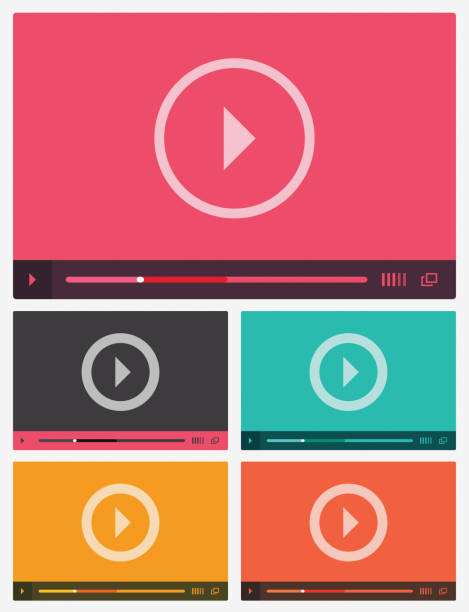 nowoczesne płaski interfejs wideo. - push button keypad symbol technology stock illustrations