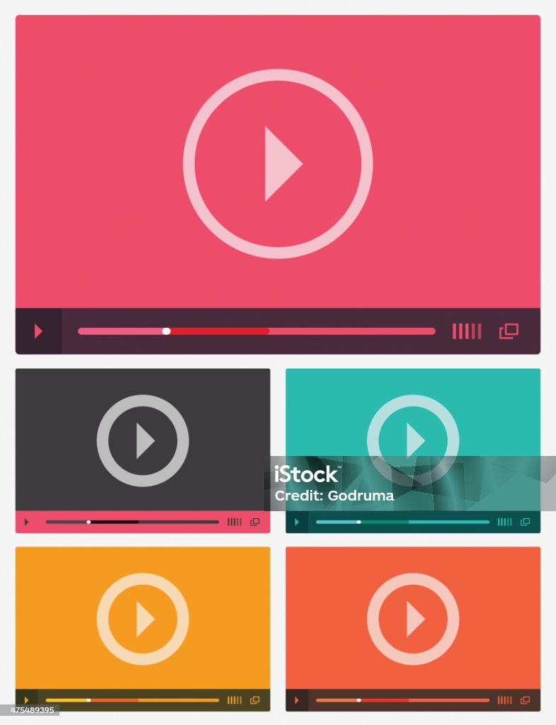 Video Play Interface Modern Flat Video Player Interface Stock Illustration - Download Image ...