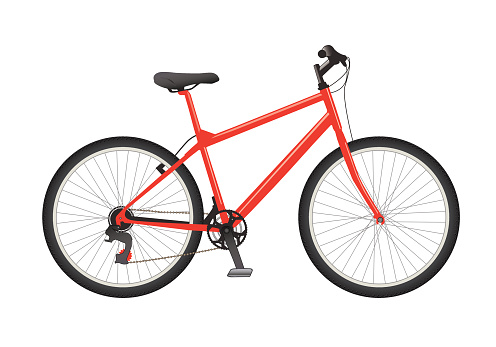 Red Bicycle on white background