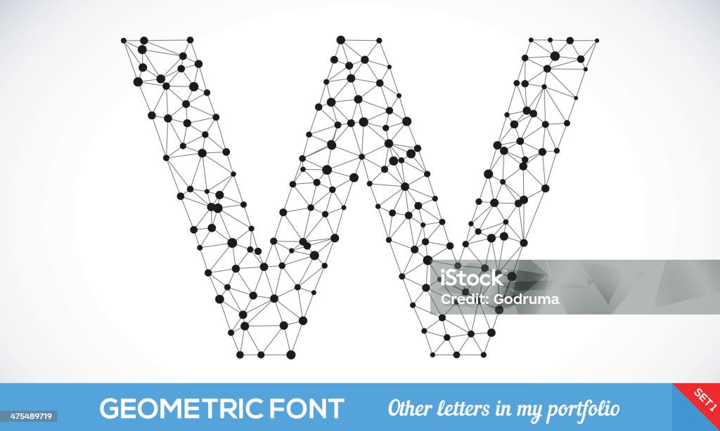 Geometric type font. Geometric type font, geometric modern typography set. W letter. More letters in my portfolio. Abstract stock vector