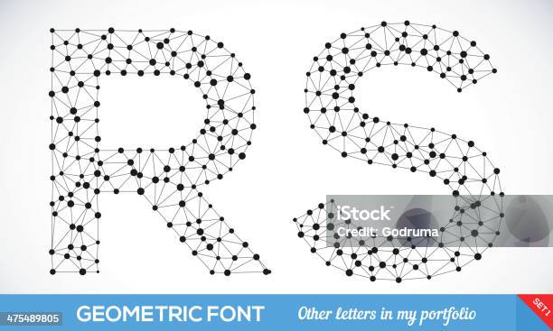 Geometric Type Font Stock Illustration - Download Image Now - Letter R, Netting, Abstract