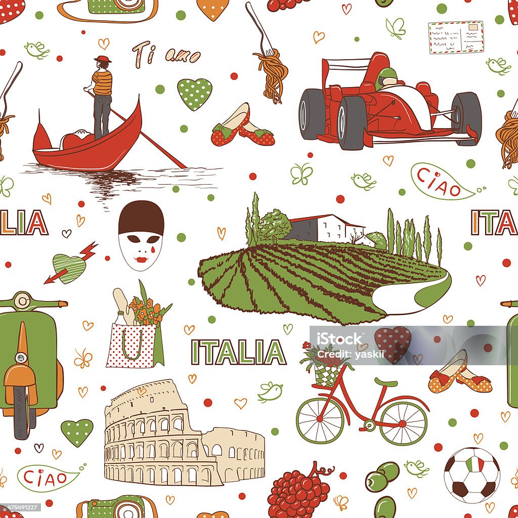 Włochy wzór - Grafika wektorowa royalty-free (Włochy)