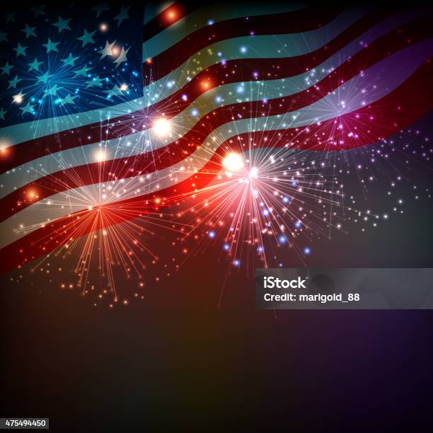 Fireworks Background For 4th Of July Stock Illustration - Download Image Now - Fourth of July, Firework - Explosive Material, Firework Display
