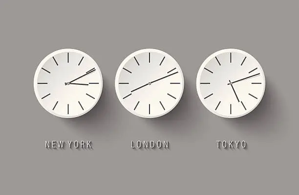 Vector illustration of Vector world time and time zones