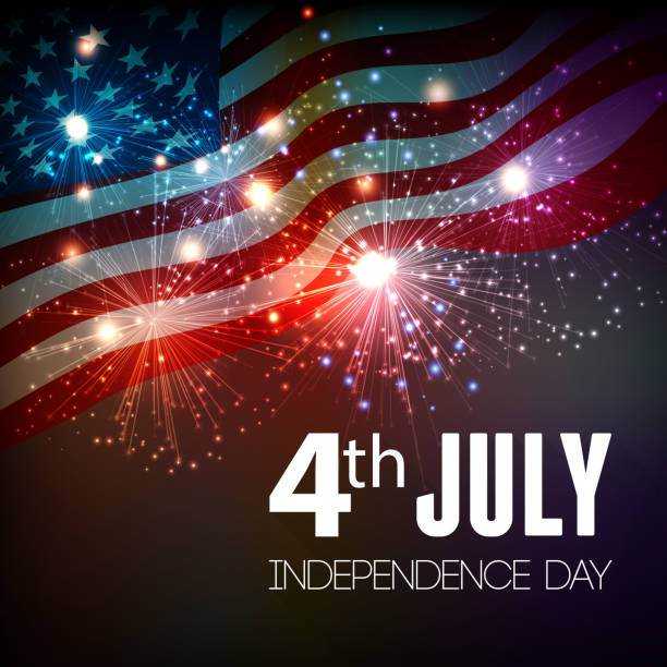 fireworks background for 4th of july - fourth of july stock illustrations