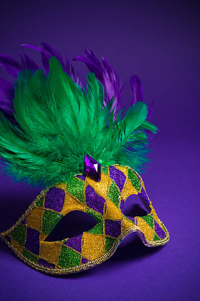 istock Mardi Gras or Carnivale mask on a purple background 475500057