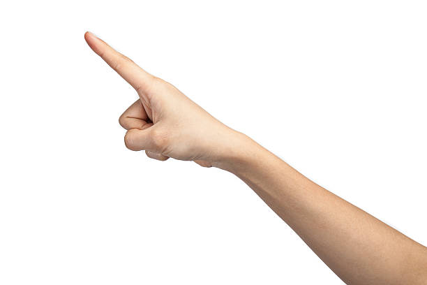 istock isolated female hand touching or pointing to something 475501086