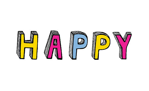 słowo happy projekt - happy stock illustrations