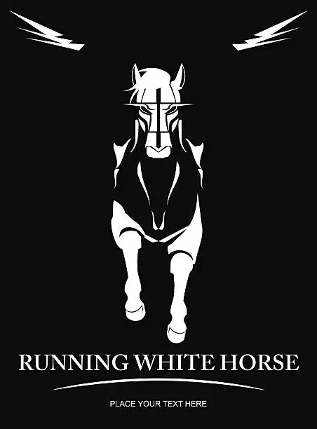 Vector illustration of Horse. White Horse. elegant running white horse.