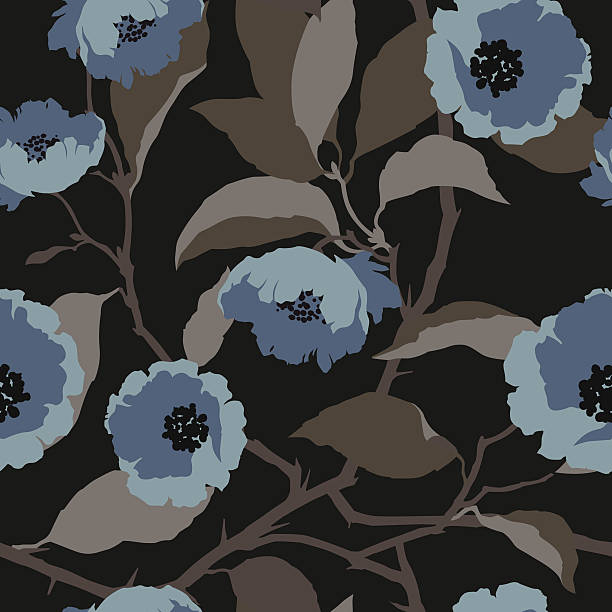 Seamless pattern with flowers rose vector art illustration