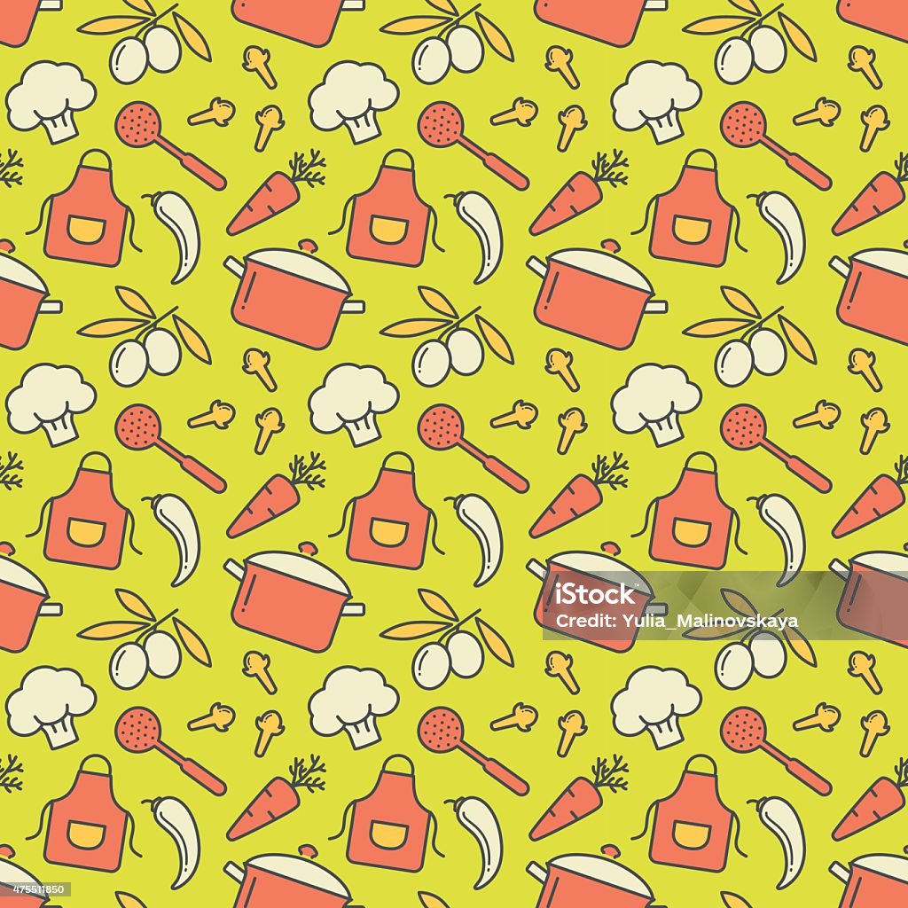 Kitchen Pattern Design Vector Kitchen Seamless Pattern Vector Background Stock Illustration ...