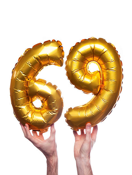 istock Gold number 69 balloons 475511852