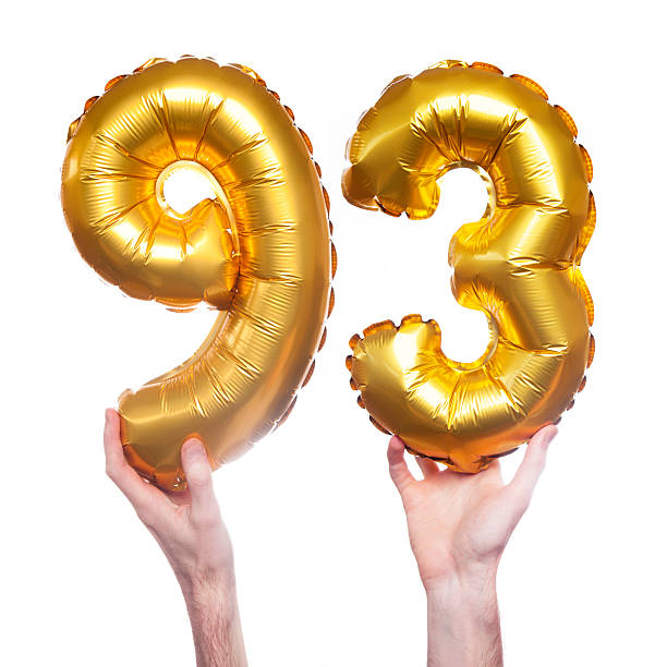 istock Gold number 93 balloons 475511856