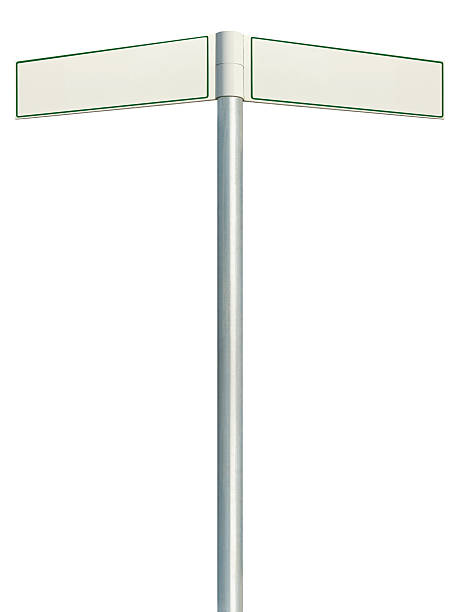 istock Direction road signs, empty blank signpost signages, isolated copy space 475513519