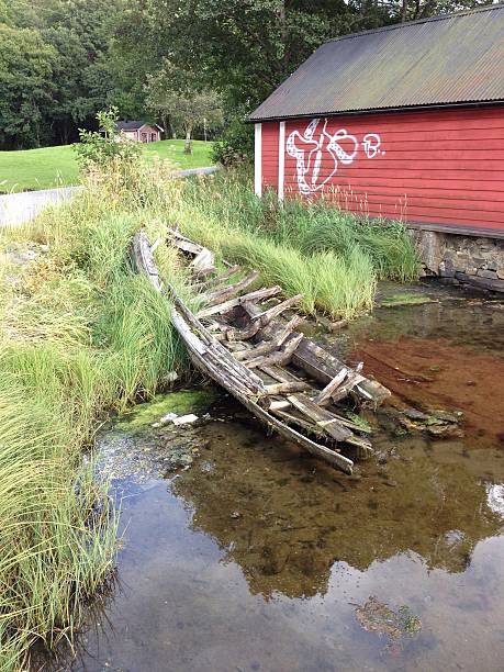 Decaying  Rowboat stock photo