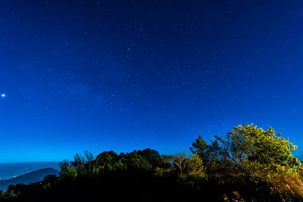 istock Star in blue sky night time scene 475517517