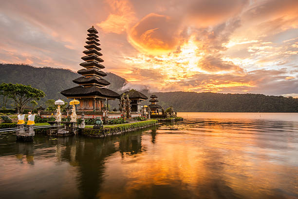 Ulun Danu Bratan Temple in Bali, Indonesia stock photo