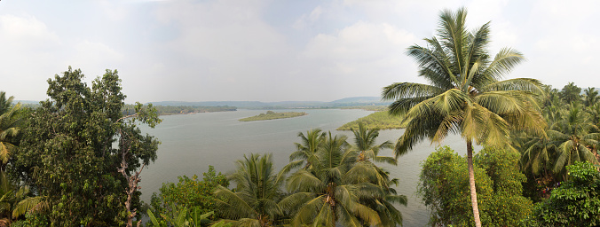beautiful landscape of the valley of the river on the edge of Goa