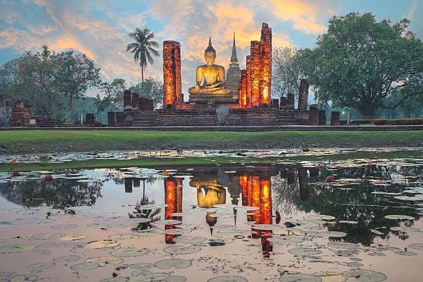 istock Buddha Statue at Wat Mahathat in Sukhothai Historical Park,Thail 475529596