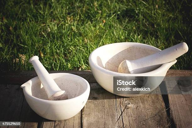 Mixing Grinding Spices In A Mortar Stock Photo - Download Image Now - 2015, Bowl, Ceramics