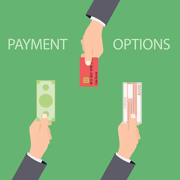 Vector illustration of Vector concept of payment options in flat style