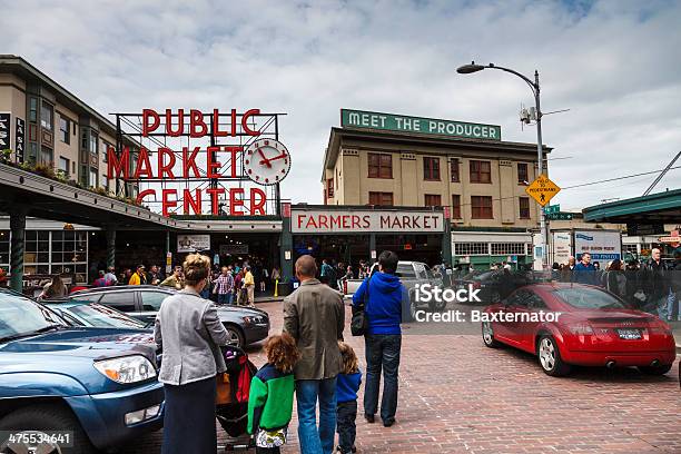 Photo libre de droit de Marché De Pike Place banque d'images et plus d'images libres de droit de Marché - Établissement commercial - Marché - Établissement commercial, Seattle, Architecture