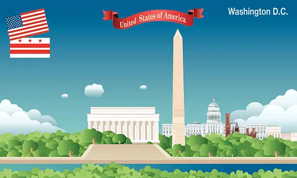 Vector illustration of Washington D.C. Skyline