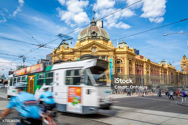 Flinders Street Station And Tram In Melbourne Australia Stock Photo - Download Image Now