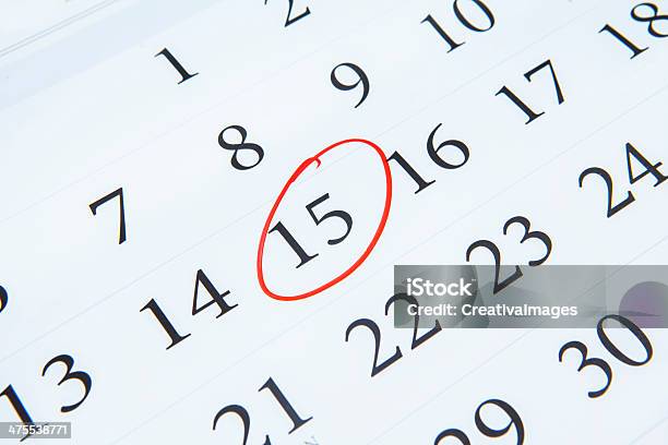 Tax Day Stock Photo - Download Image Now - Calendar, Day, Number 15