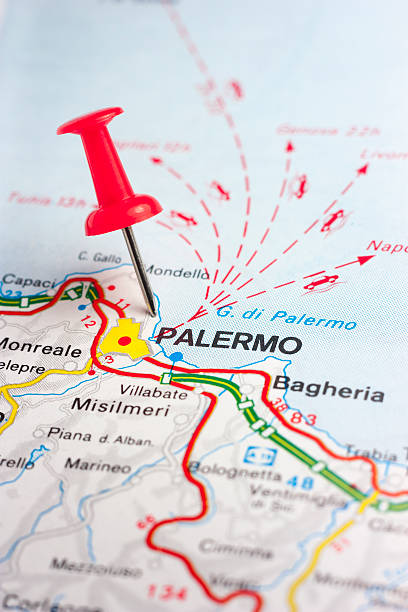 istock Palermo on the map as a tourism concept 475539756
