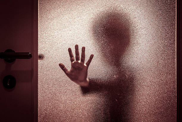 istock Boy Behind Door. Do Not Enter, Toned 475547268