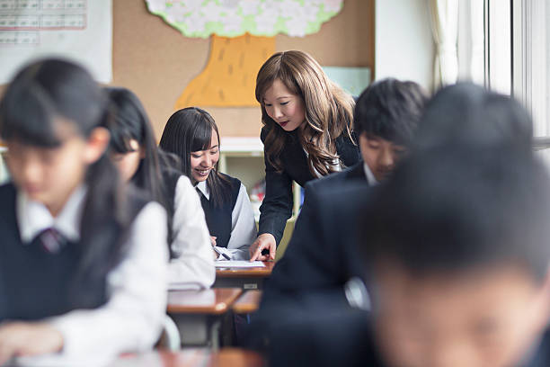 istock Teacher reviewing work of the students 475547426