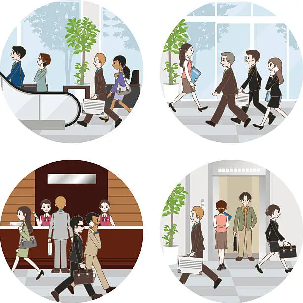 Vector illustration of People who work in the office