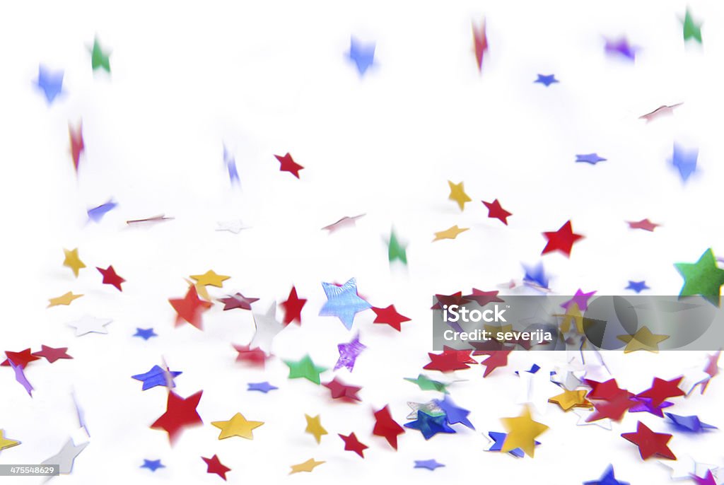 confetti colorful flying isolated on white Abstract Stock Photo